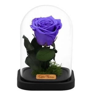Rose éternelle bleu violacé 15cm*10cm 33