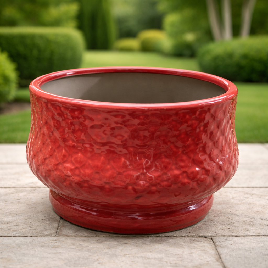 Pots Prelevements Rouges Pot Rouge Rond 28*23CM - Fleuriste à Casablanca - Acheter Et Livrée Des ...