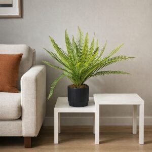 Fougère Artificiel en Pot Noir 38