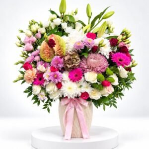 Jardin de Fuchsia – Grande composition florale rose et blanche 38